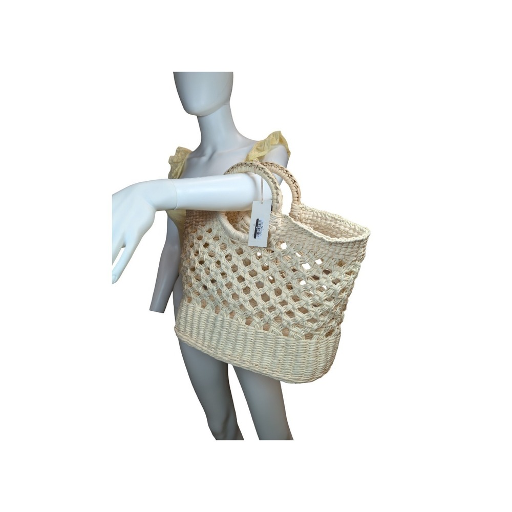 NWT Target‎ Universal Thread woven straw tote bag in ivory/natural, one Size